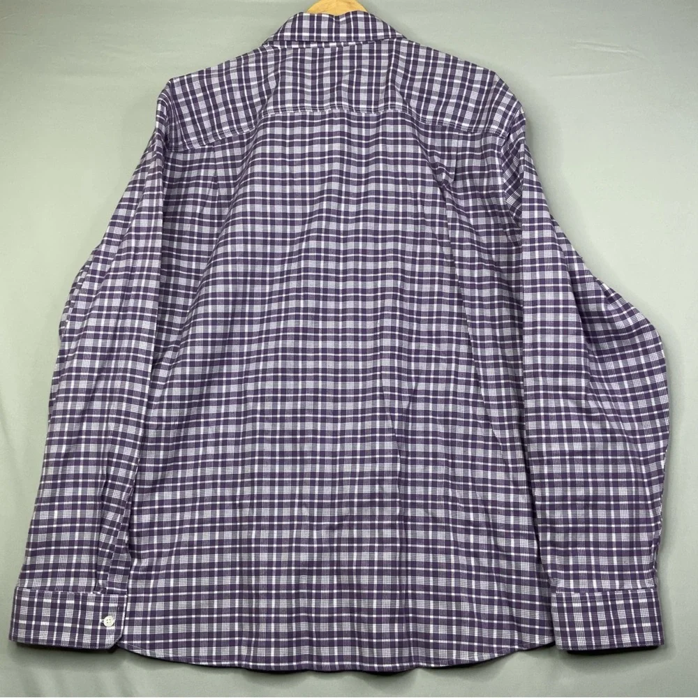 L.L. Bean Men's Purple Checkered Slightly Fitted Button Down Shirt. Size XL-Reg.
